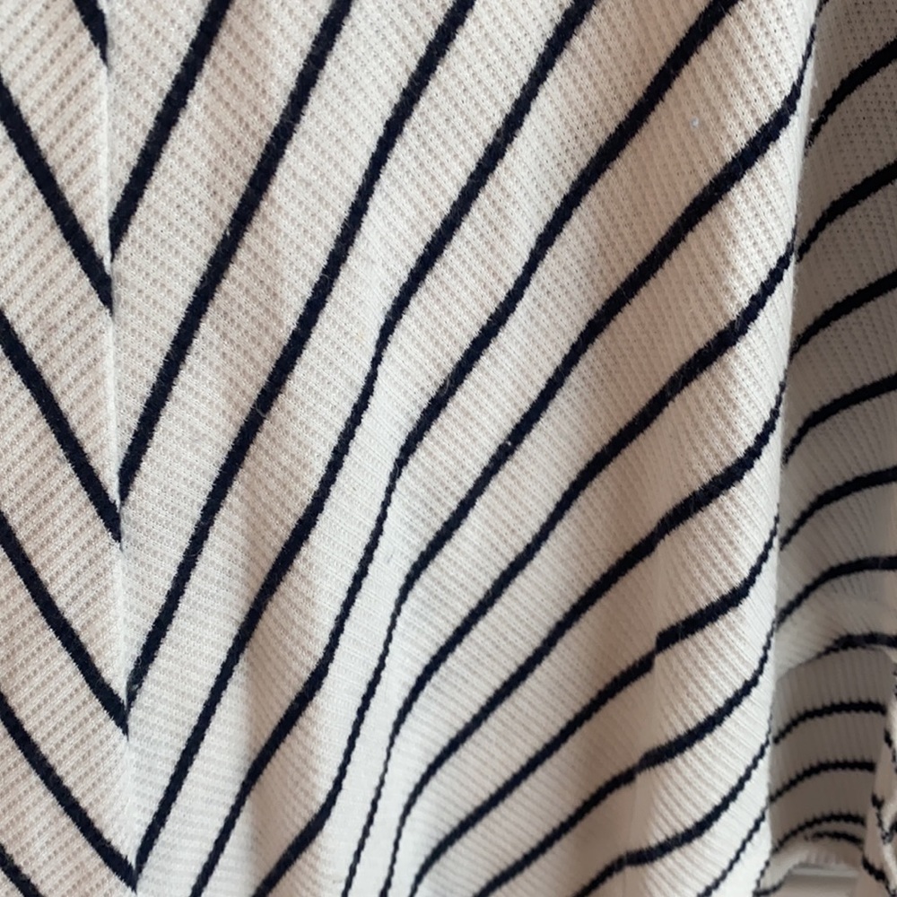 WinWin Cold Shoulder Dress White with Navy Stripes - Picture 6 of 7